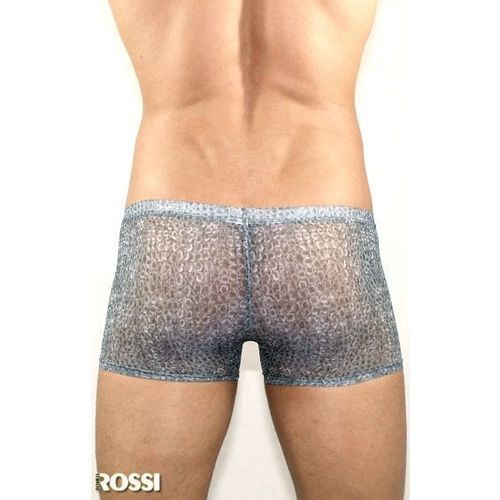 Мужские трусы боксеры прозрачны серые с рисунком змеиной чешуи Romeo Rossi Snake Grey Boxer 1RR00215