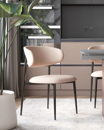 Стул Kirbi велюр молочный