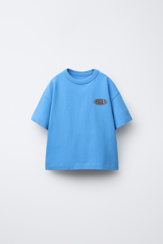 ZARA ФУТБОЛКА С ЛОГОТИПОМ, СИНИЙ