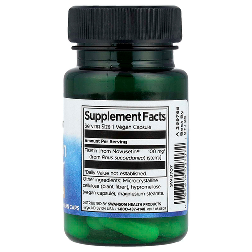 Swanson, Fisetin Novusetin®, 100 мг, 30 веганских капсул