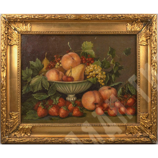 Н/х. Натюрморт с фруктами и ягодами. Джузеппе Фальчетти. Копия. К. XIX в.