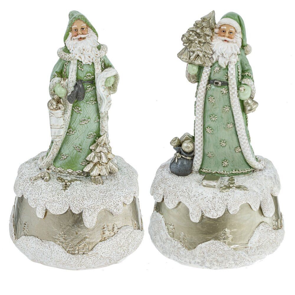 GAEM Фигурка декоративная с музыкой "Дед Мороз", L10 W10 H18 см, 2в.