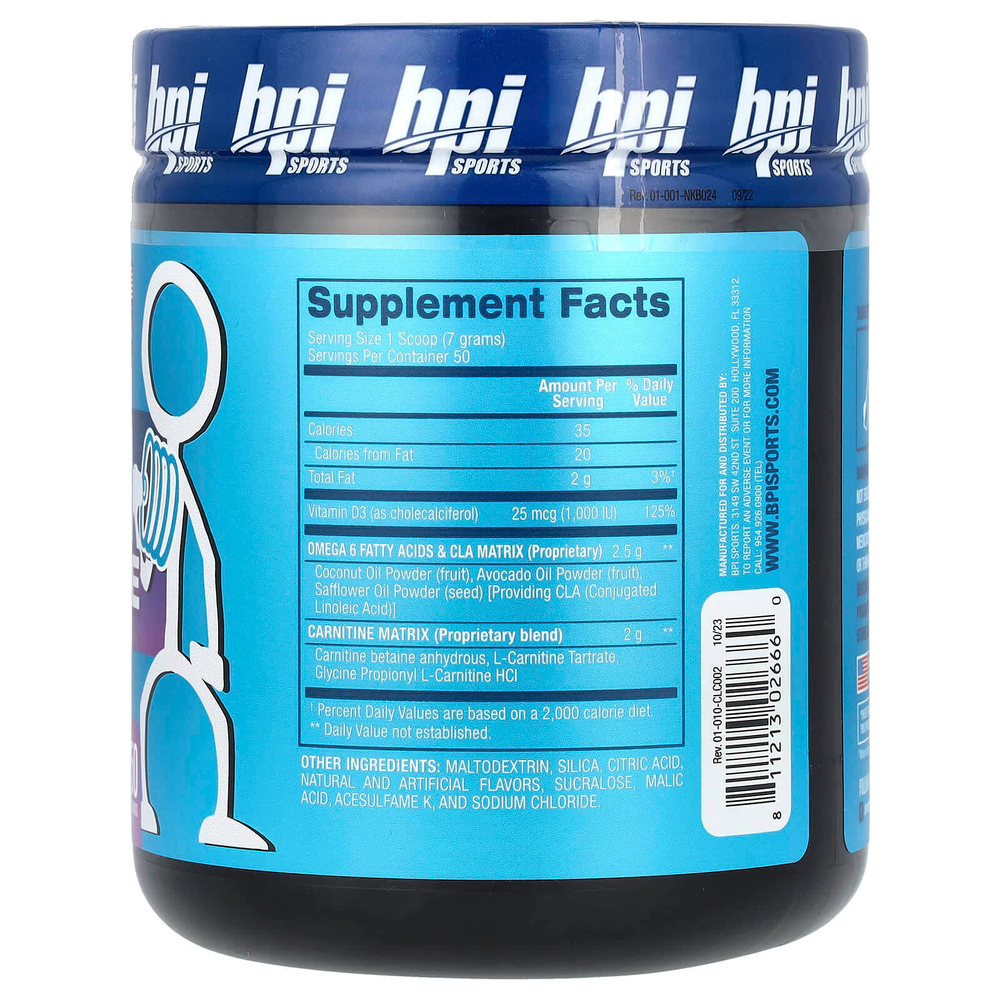BPI Sports, КЛК + карнитин, снежный конус, 350 г (12,34 унции)