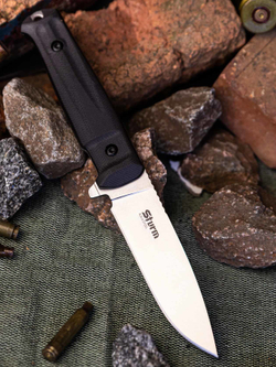 Тактический нож Sturm AUS-8 StoneWash Black G10