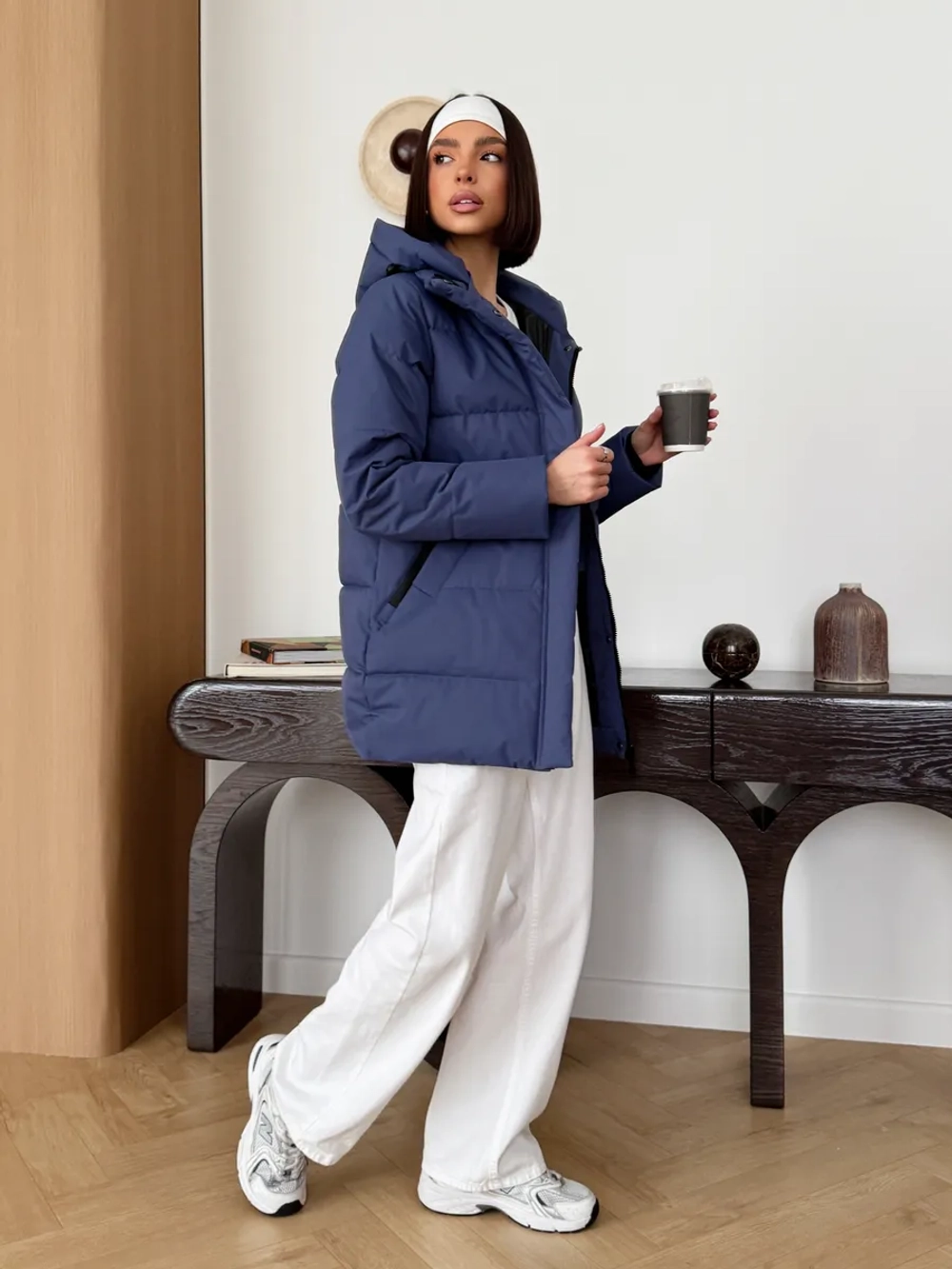 Куртка весенняя удлиненная со съемным капюшоном