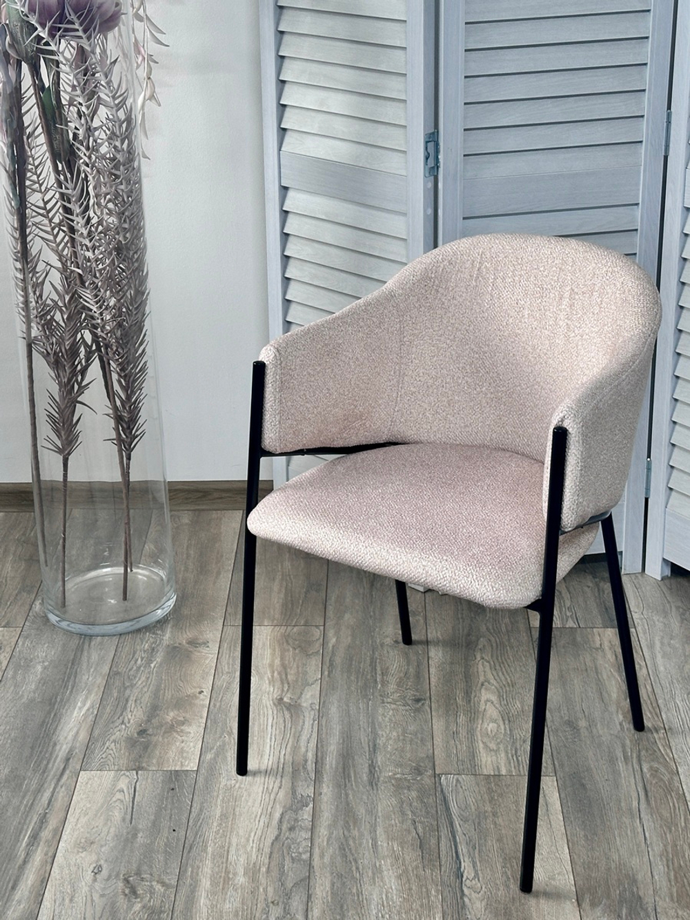 Стул М-City DISAUR Дилл, Lana 13 Бежевый, ткань, Черный каркас