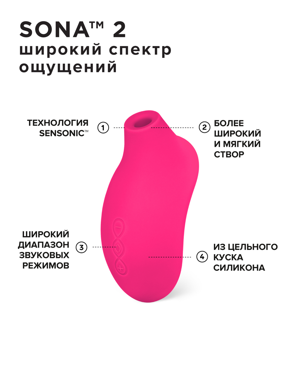 Розовый звуковой массажер клитора Lelo Sona 2