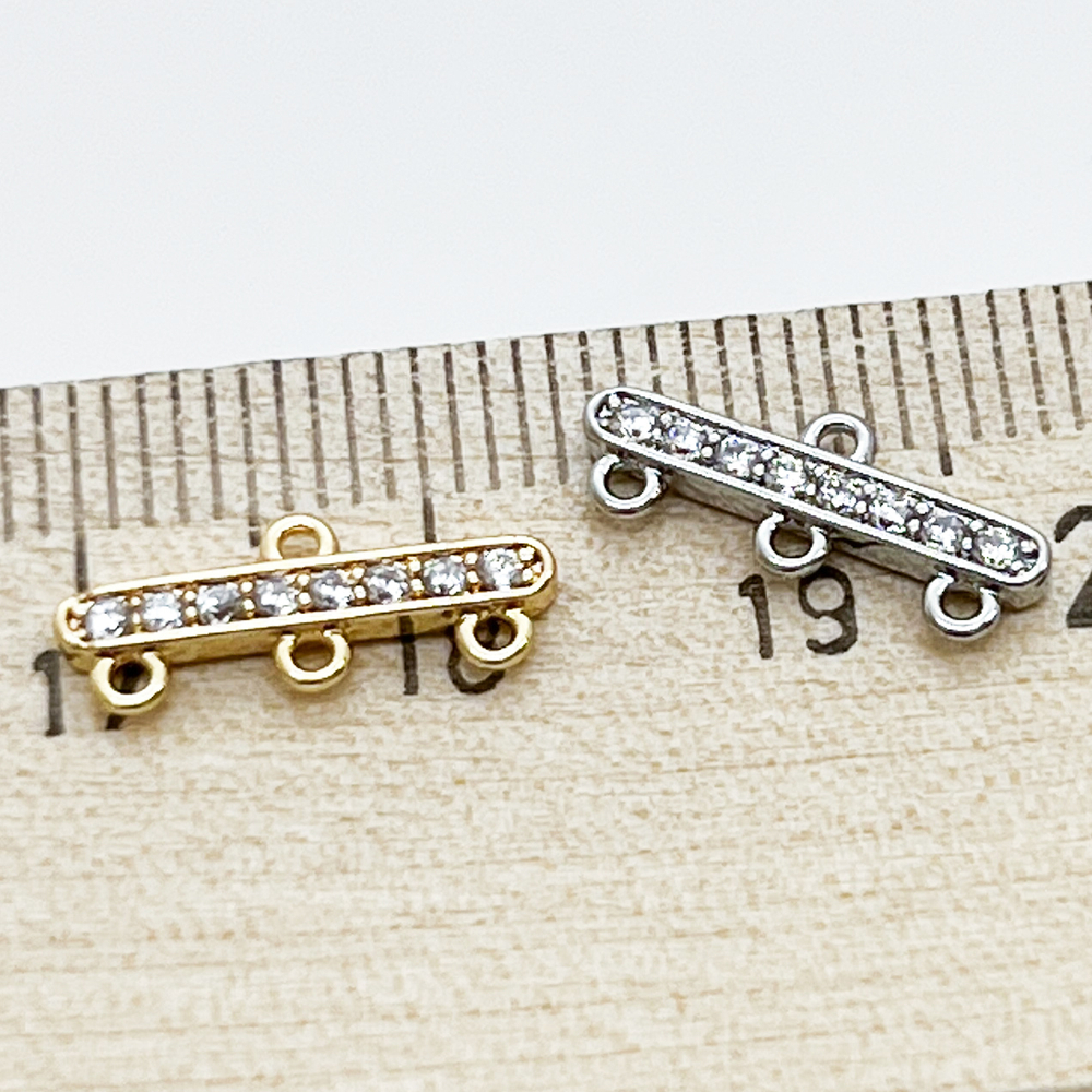 Коннектор-разделитель на 3 нити, цвет золото, размер 14*5 мм, цена за 1 шт