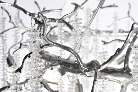 Люстра 80х45см Garda Decor серебряная со стекляными каплями