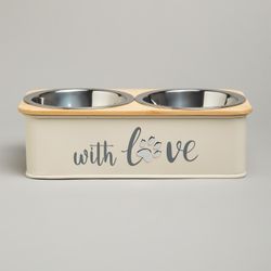 МИСКА AGNESS ДЛЯ ЖИВОТНЫХ ДВОЙНАЯ НА ПОДСТАВКЕ, 25,5Х13Х7 СМ