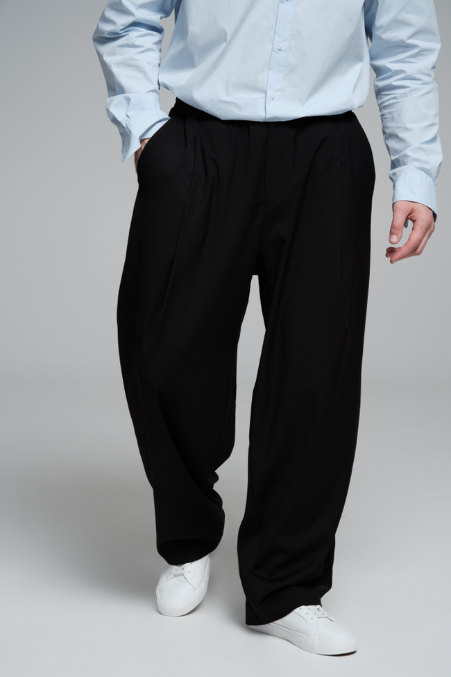 Брюки широкие на резинке | black