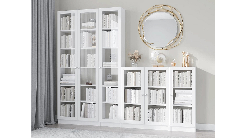 Книжный стеллаж Билли 85 Белый Фасадный 0101 240*30*202 см,    Фиеста