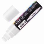 Маркер меловой "POP-ART" БЕЛЫЙ, 15 мм, сухостираемый, для гладких поверхностей, BRAUBERG, 151537