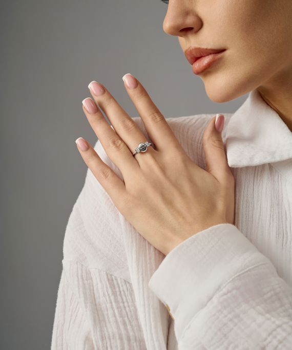 Кольцо Свитч с вращающимся элементом из серебра 925 с эмалью