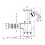 Сифон 1 1/2*40 Ani Грот с носиком, с гофрой 40х50 А2010 АНИ пласт