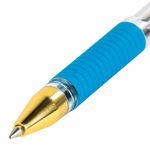 Ручки шариковые с грипом BRAUBERG "X-ONE", НАБОР 10 ШТУК, СИНИЕ, корпус прозрачный, узел 0,5 мм, линия письма 0,35 мм, 143990