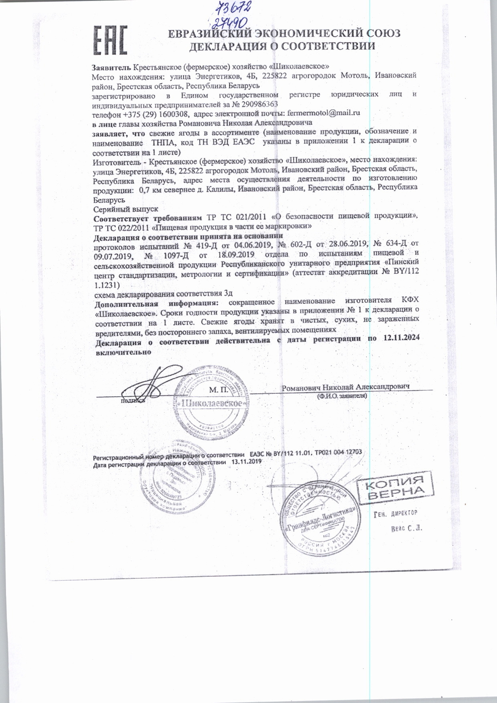 Голубика Свежая 125г