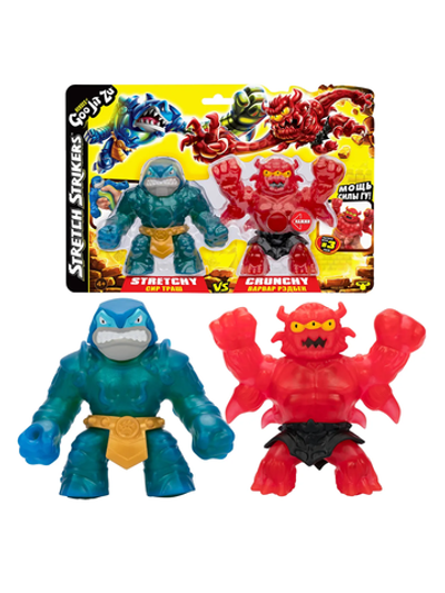 GooJitZu Игровой набор 43499 "Сир Траш VS Варвар Рэдбек Стретч Страйкерс" — тянущаяся фигурка Гуджитсу, суперэластичная