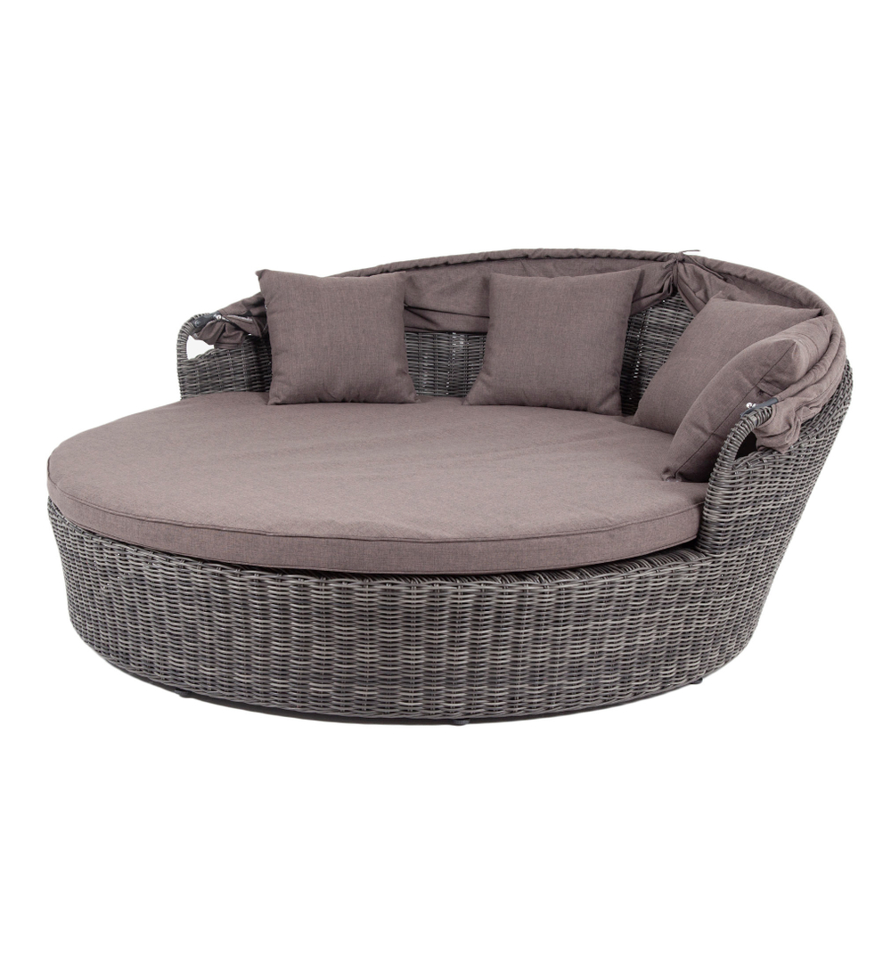 "Стильяно" плетеная кровать круглая, цвет графит