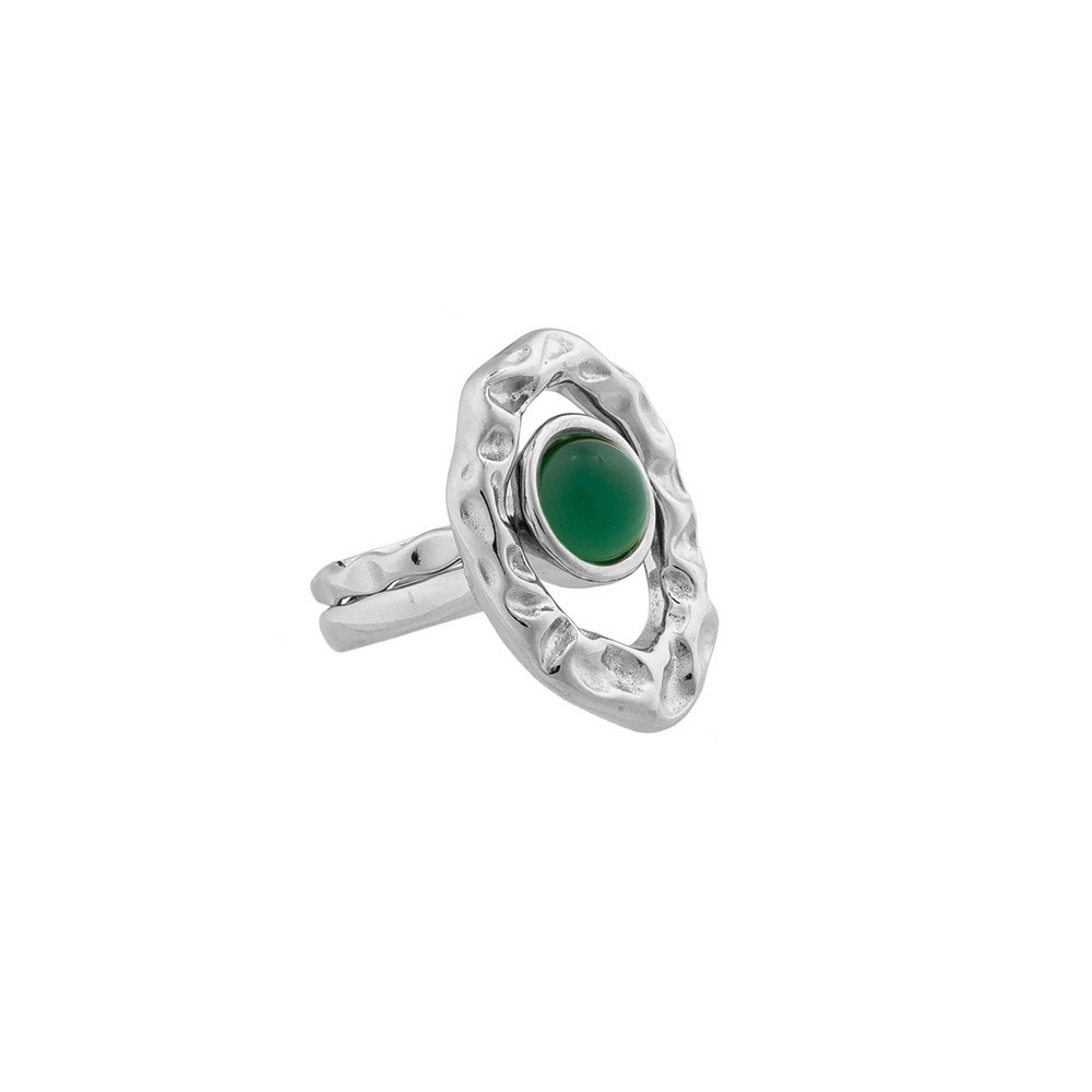 Кольцо двойное Possebon Green Agate 19 мм K7158.17/19.0 G/S