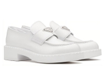 PRADA Leather Loafers "White" Women"s