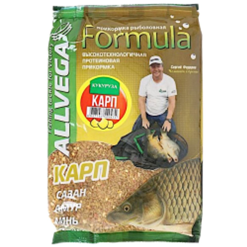 Прикормка рыб. Allvega Formula 0.9кг Carp Sweetcorn (карп кукуруза)