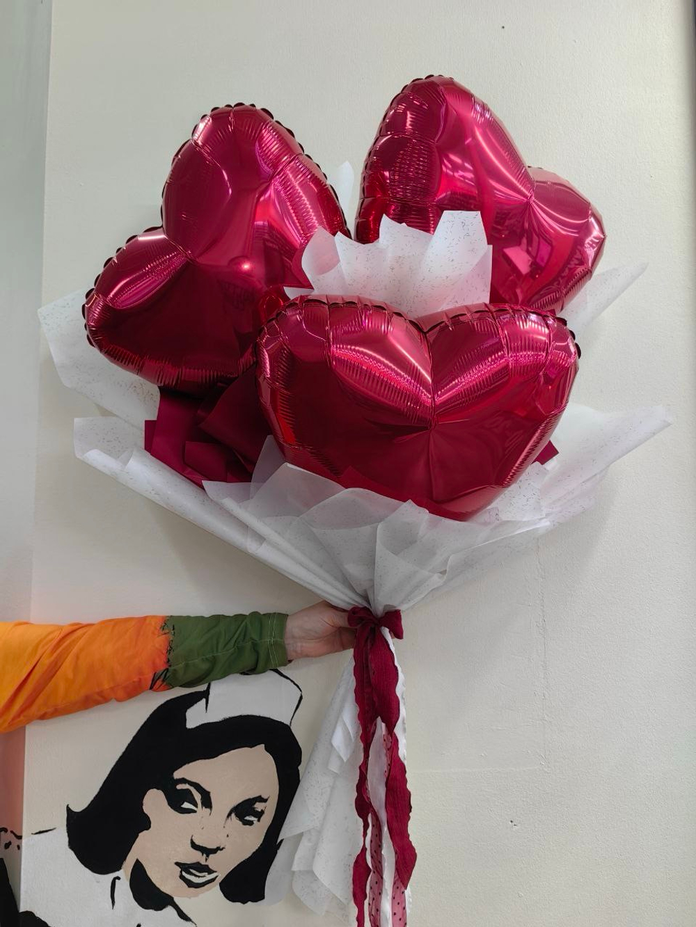 Букет из 3-х больших сердец