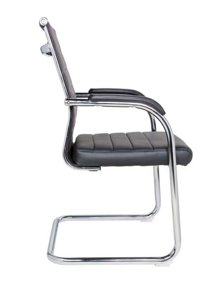 Кресло офисное Норден / Авалон CF / хром / черная экокожа