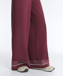 OYSHO Прямые брюки с высокой посадкой и мягкими на ощупь полосками из модала в морском стиле, бордо