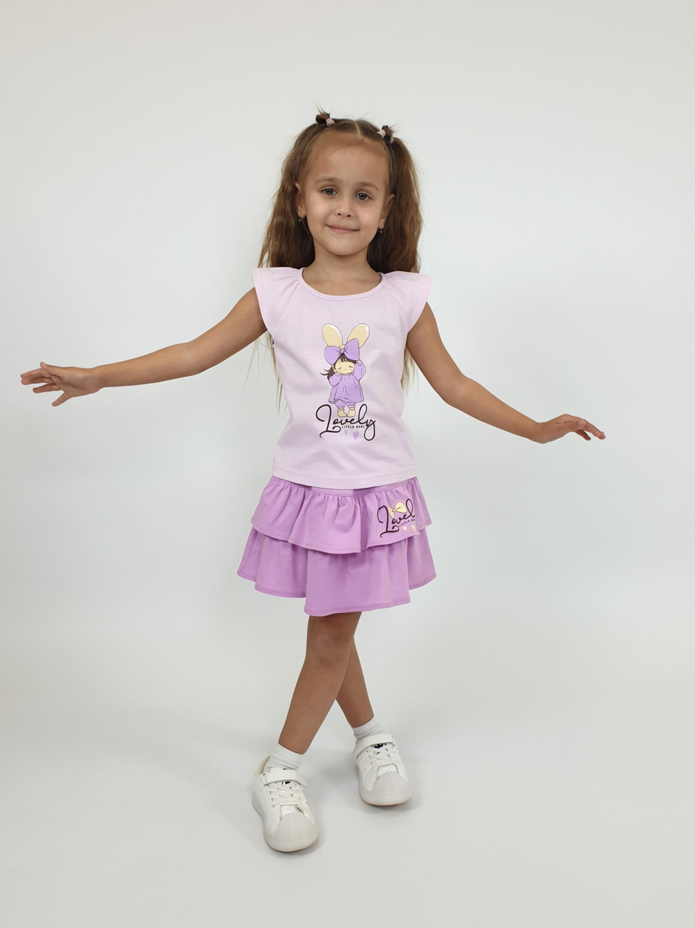 02-136-1 Комплект для девочки (фуфайка+ юбка)