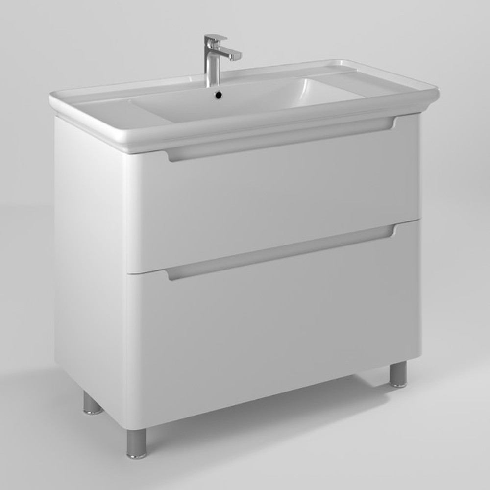Тумба напольная BRIZ Альби 105 см, белый глянец, под раковину Дуглас