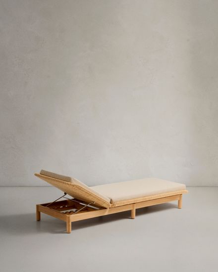 Шезлонг Galea из тикового дерева и синтетического ротанга Испания La Forma