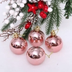 Новогодние шары 5 см (набор 4 шт) «Глянец», розовое золото