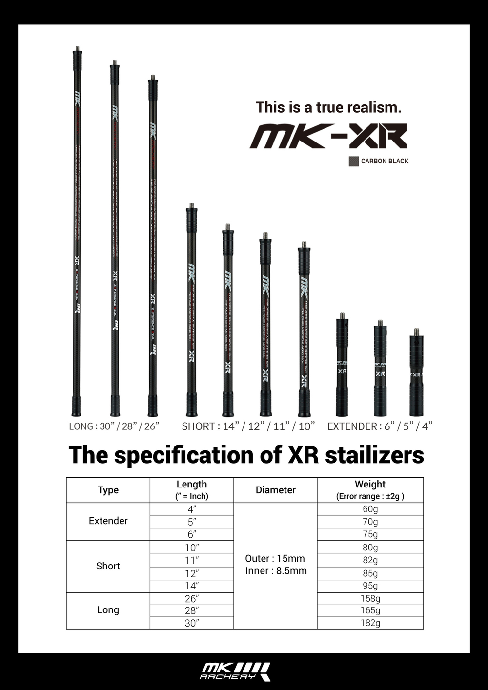 Стабилизаторы для лука MK Korea MK-XR