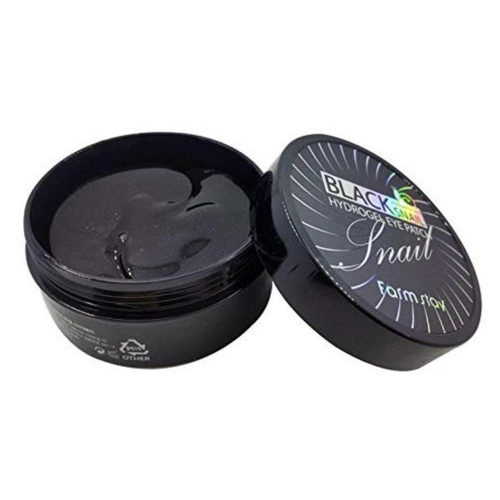 [Farm Stay] Black Snail Hydrogel Eye Patch - Патчи с муцином черной улитки, 60 шт