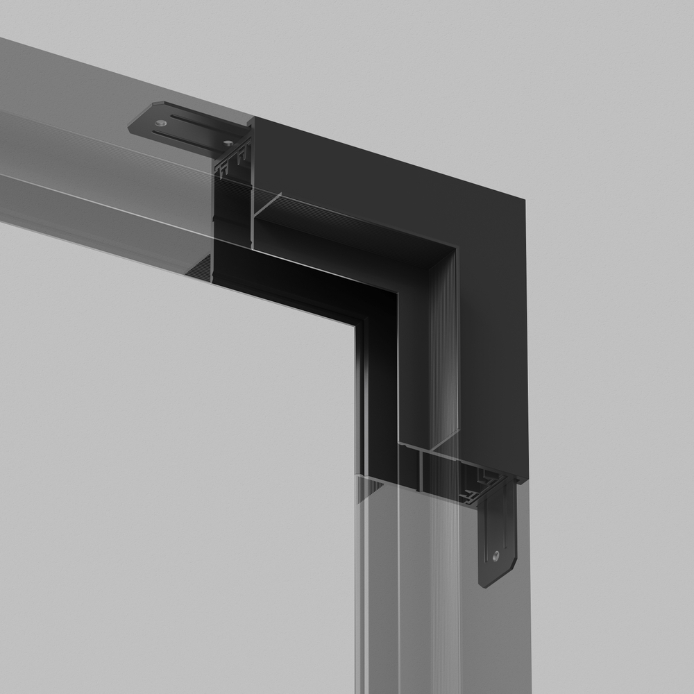 TR2118-BK Угол стена-потолок встраиваемый под ГКЛ SMART, черный