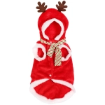 Кофта плюшевая с капюшеном для собак мелких пород «Олень Рудольф», размер L (45*35см)