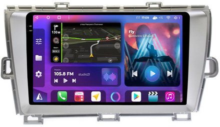 Магнитола для Toyota Prius 30 2009-2015 (правый руль) - FarCar BX9539F1M-360 на Android 13, QLED+2K, TS10, 6Гб+128Гб, CarPlay, 4G SIM-слот