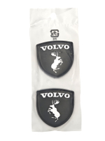 Наклейки Volvo Щит металлические чёрные объемные (шильдик Вольво щит, 3,8х3,8 см). 2 шт в комплекте. Чёрные с лого