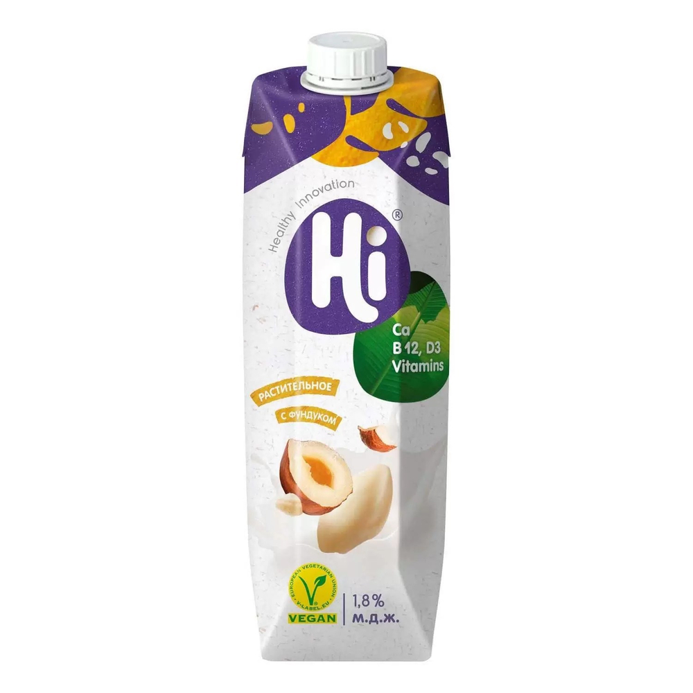 Напиток соевый. HI с лесным орехом м.д.ж. 1,8% Tetra Pak 1л