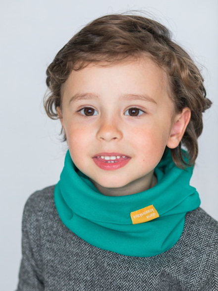 Детский снуд-горловинка из хлопка светлый изумруд