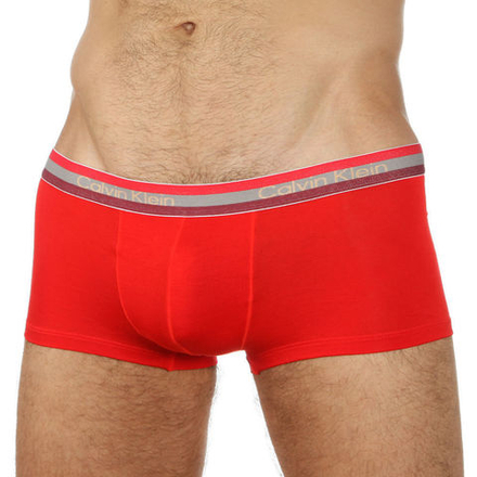 Мужские трусы хипсы красные c трехцветной резинкой Calvin Klein Modal Hip Boxer RGB