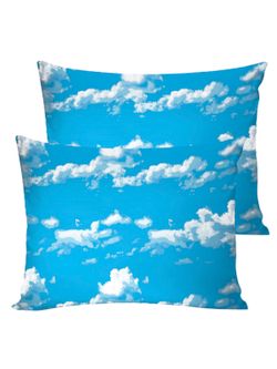 Постельное белье перкаль Сказка "Сlouds" евро Наволочка 50х70 см 2 шт Простынь на резинке 180x200 см Пододеяльник 200x215 см