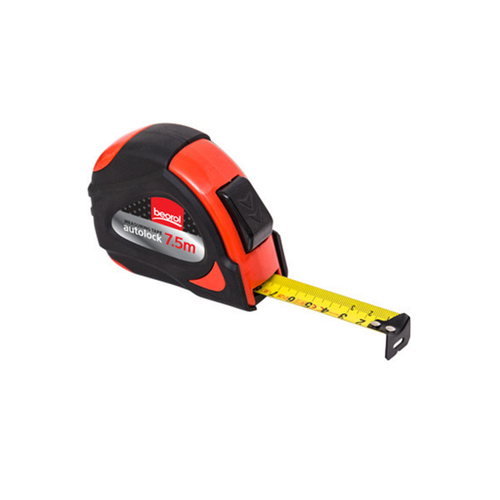 Рулетка Beorol, с автостопом, обрезиненная, 7,5 м x 25 мм