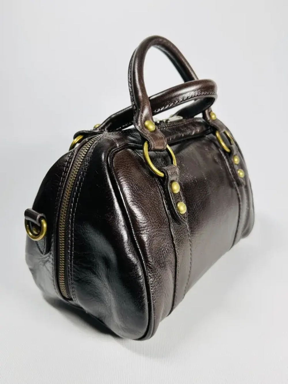 Женская сумка-саквояж из натуральной кожи vitello tamponato