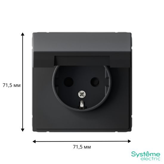 Розетка ArtGallery 16А IP20 с заземл. защ. шторки с крышкой механизм карбон SE GAL001046