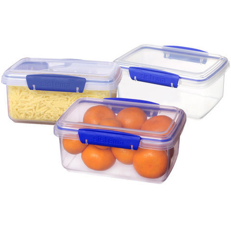 Набор контейнеров 3шт 1л Sistema Klip It синий