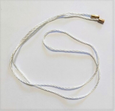 Гайтан с закруткой: витой шелк, белый 70 см (Сев)