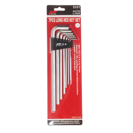 Набор ключей шестигранных 2.5-10мм Г-образных экстрадлинных 7 предметов JTC