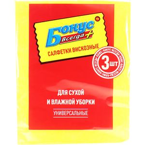 Салфетка Бонус вискозная 3 шт
